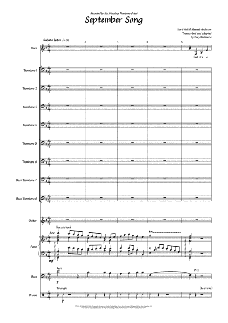 September Song (arr. Daryl McKenzie)