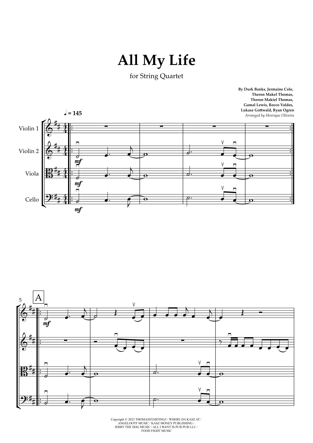 All My Life (arr. Henrique Oliveira)