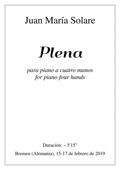 Plena [piano 4 hands]