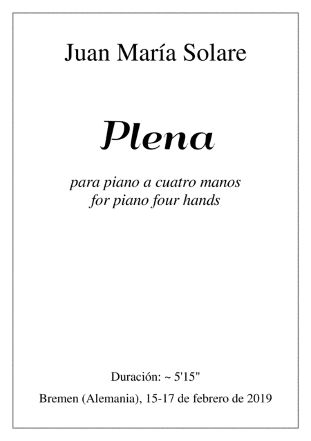 Plena [piano 4 hands]