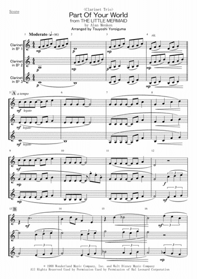 Part Of Your World (arr. Tsuyoshi Yoroiguma)
