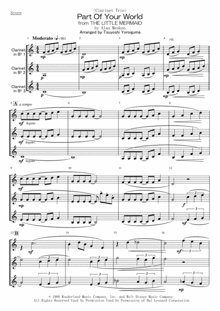 Part Of Your World (arr. Tsuyoshi Yoroiguma)