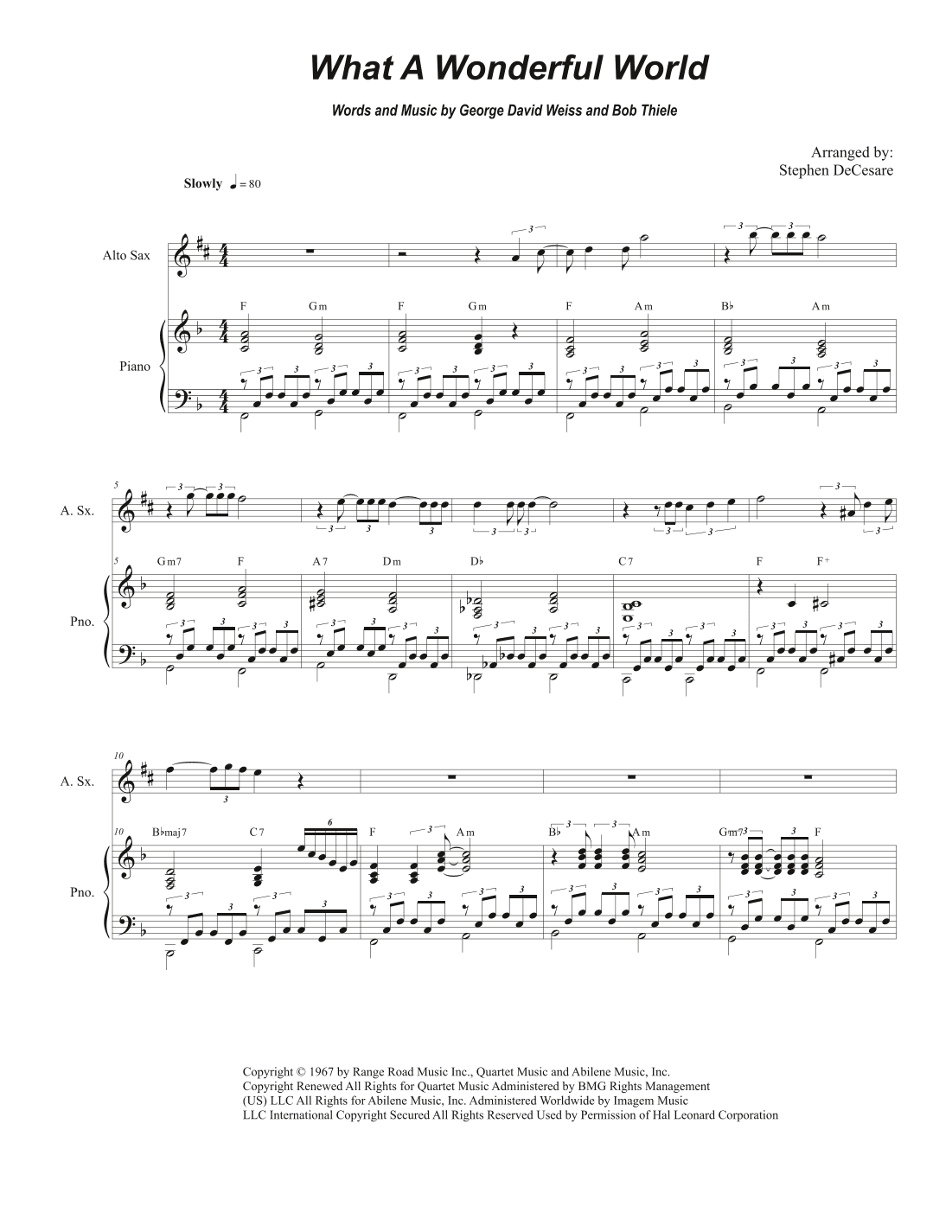 What A Wonderful World (arr. Stephen DeCesare)