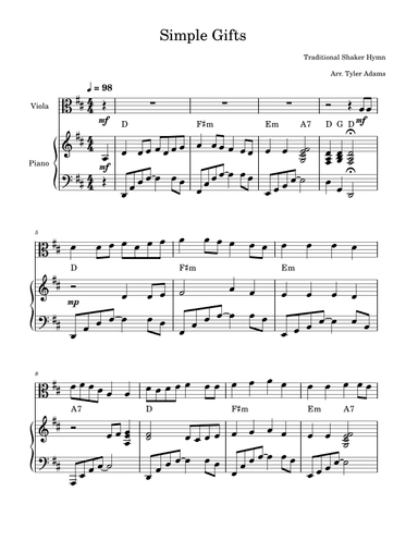 Simple Gifts (arr. Tyler Adams)