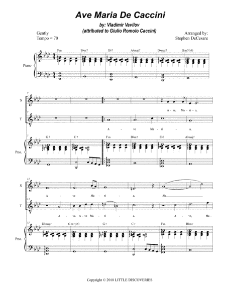 Ave Maria De Caccini (arr. Stephen DeCesare)