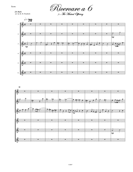 Ricercare a 6 (arr. Kenneth D. Friedrich)