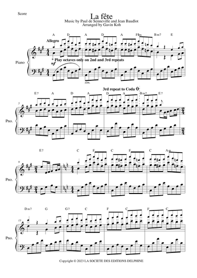 La Fete (arr. Gavin Koh)