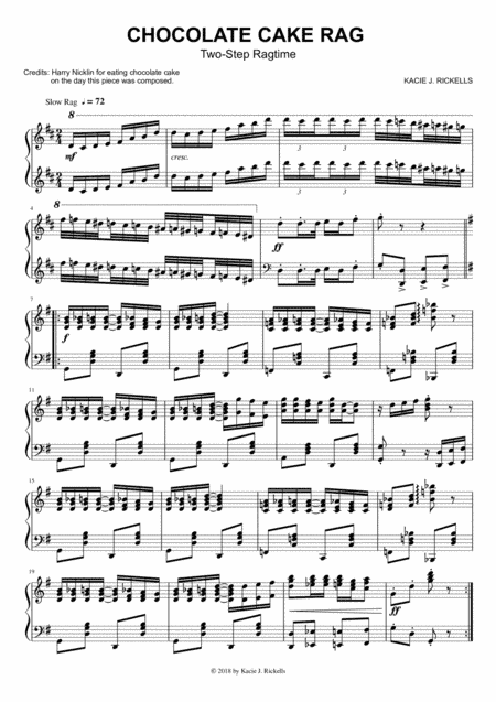 Chocolate Cake Rag - Piano Solo