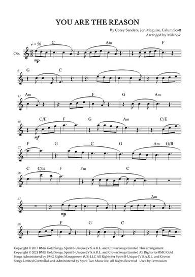 You Are The Reason (arr. Milanov)