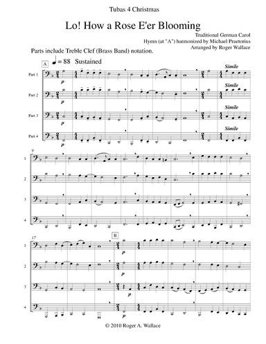 Lo! How a Rose E’er Blooming (Tuba Quartet) (arr. Roger Wallace)