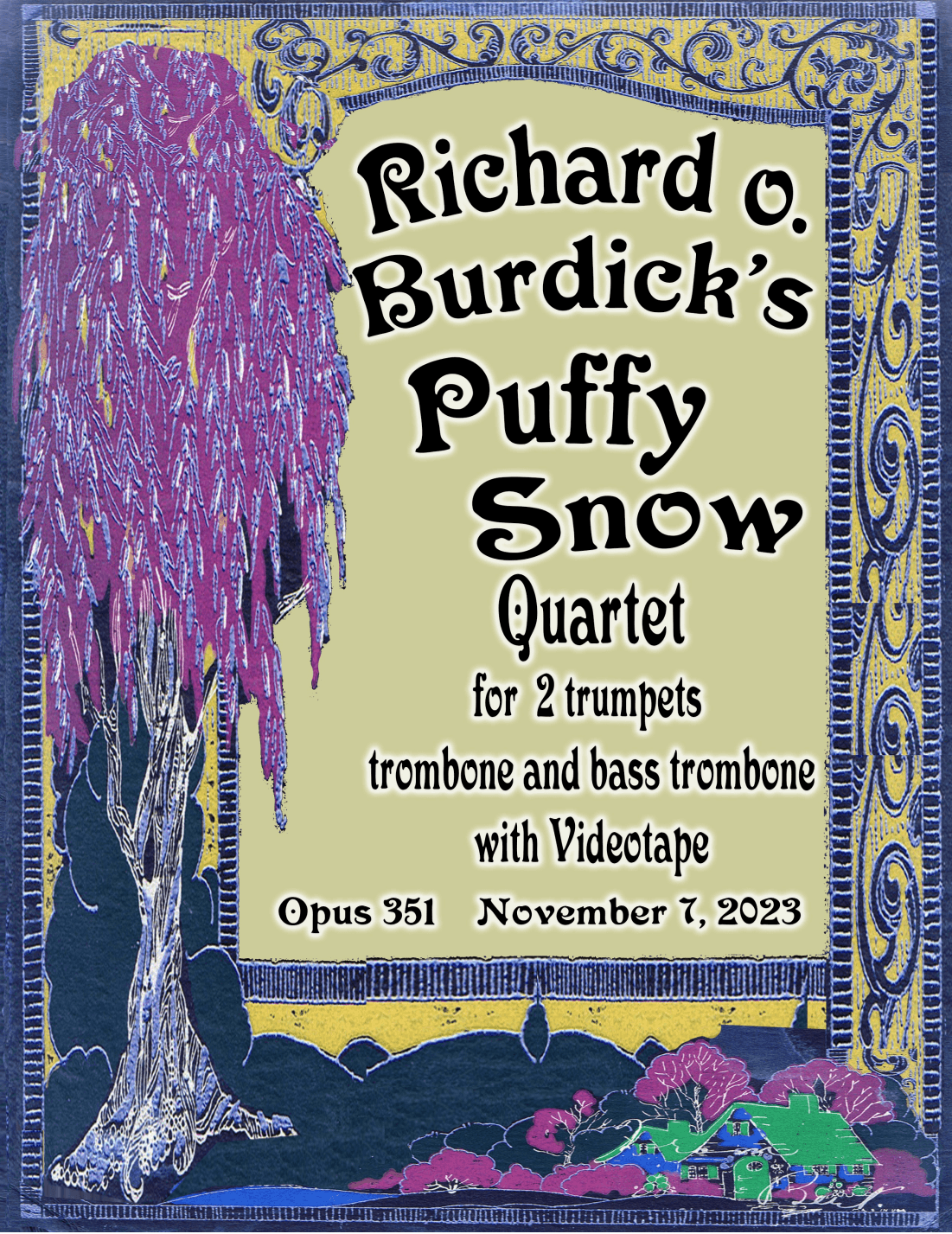 Puffy Snow for 2 trumpets, trombone & bass trombone, Op. 351
