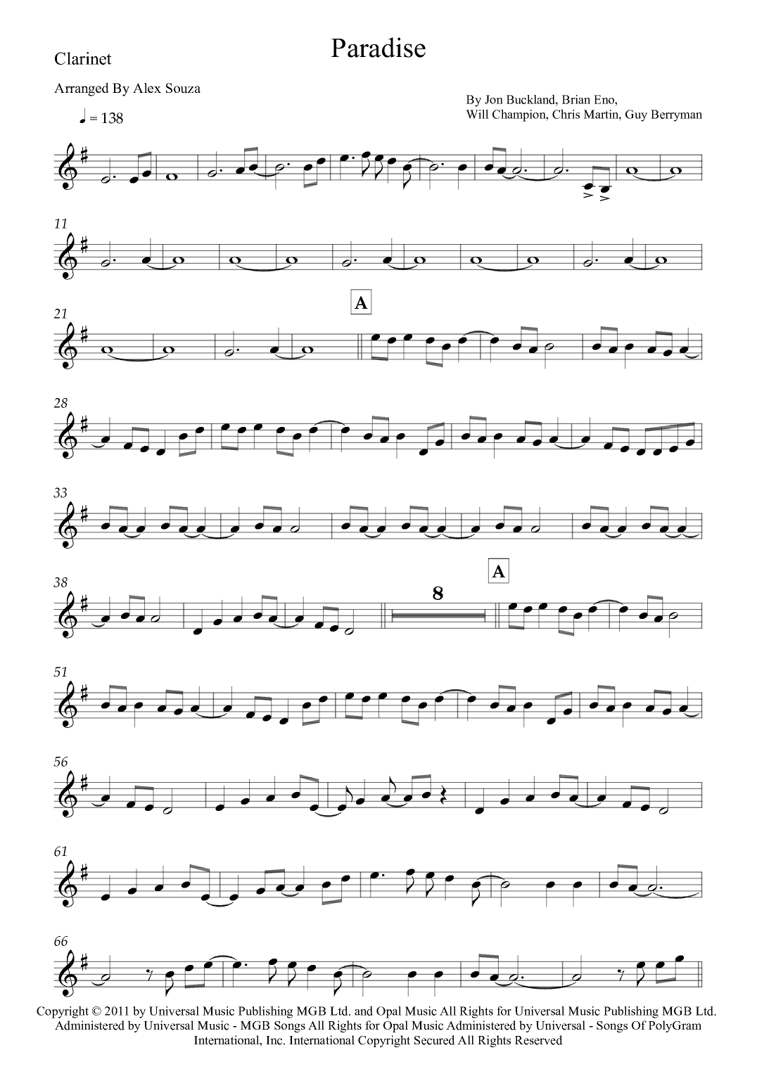 Paradise (arr. Alex Souza)