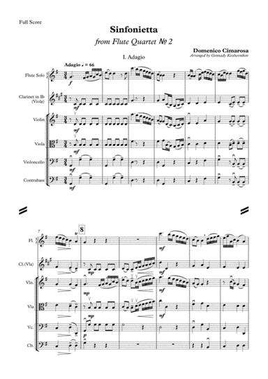 Domenico Cimarosa, "Sinfonietta" from Flute Quartet #2 (arr. Gennady Kozhevnikov)