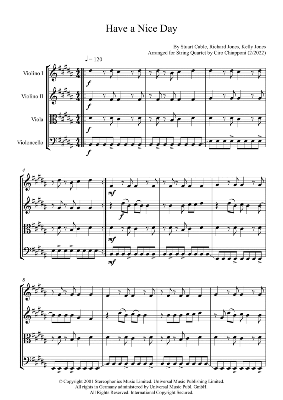 Have A Nice Day (arr. Ciro Chiapponi)