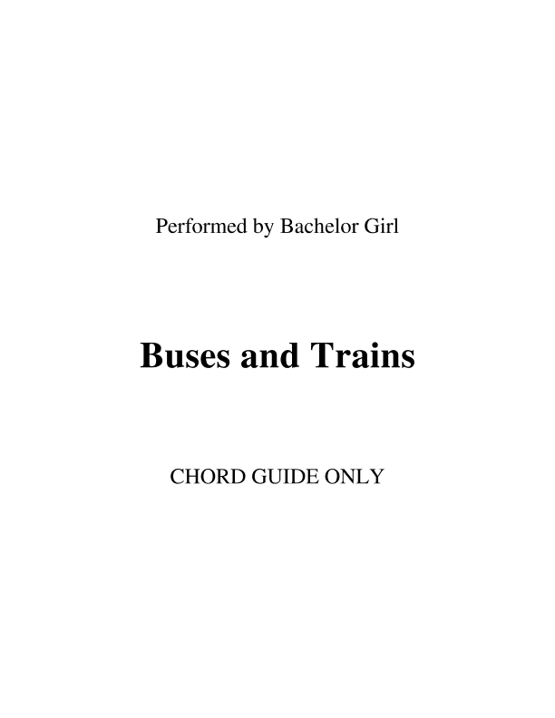 Buses And Trains (arr. RWM)