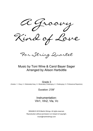 A Groovy Kind Of Love (arr. Alison Harbottle)