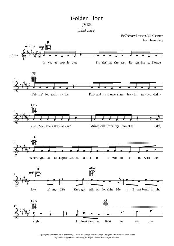 Golden Hour (arr. Heisenberg)