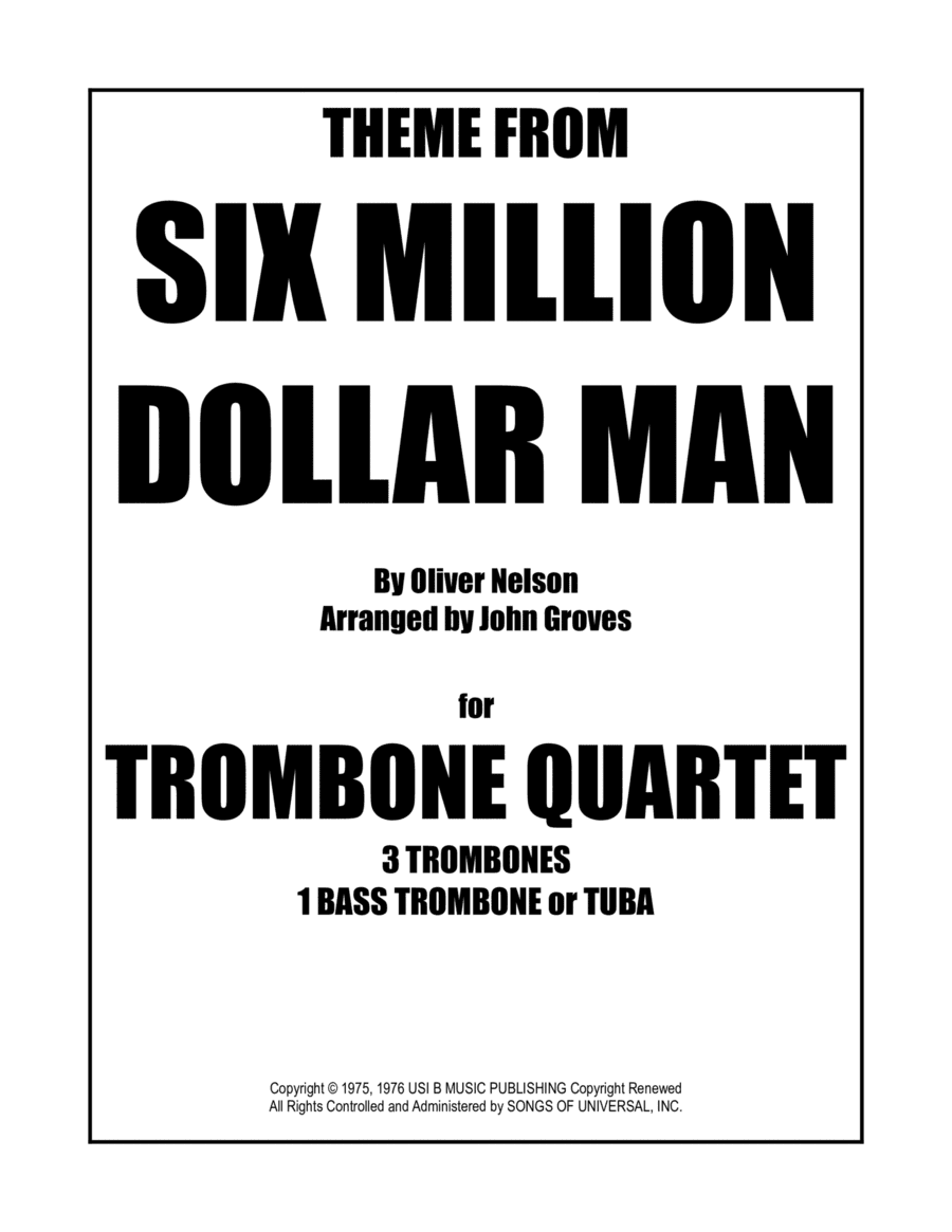Theme From Six Million Dollar Man (arr. John Groves)