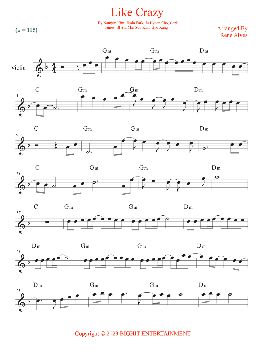 Like Crazy (arr. Rene Alves)