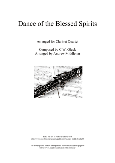 Dance of the Blessed Spirits arranged for Clarinet Quartet (arr. Andrew Middleton)