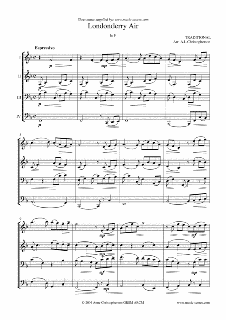 Londonderry Air - Trio for Instruments in C, Bb or Eb (arr. Anne L Christopherson GRSM ARCM)