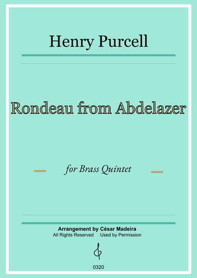 Rondeau from Abdelazer - Brass Quintet (Full Score) - Score Only (arr. César Madeira)