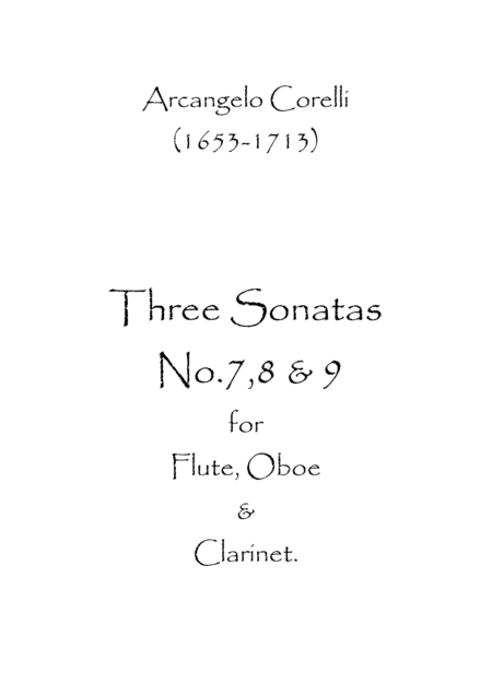 Three Sonatas No.7,8 & 9 (arr. Spence Bundy)