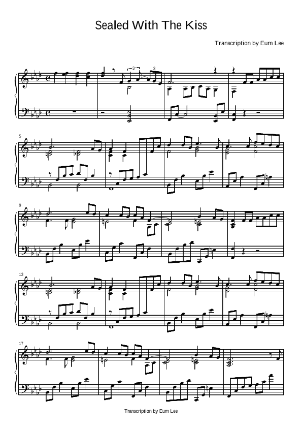 Sealed With A Kiss (arr. Eum Lee)