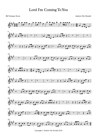 Lord I'm Coming To You Bb Trumpet Score