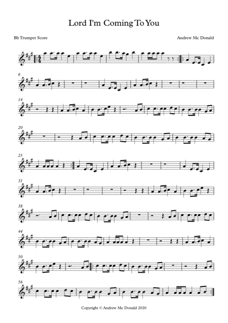 Lord I'm Coming To You Bb Trumpet Score