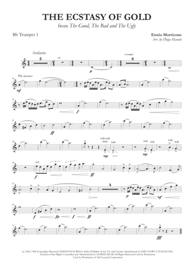 The Ecstasy Of Gold from THE GOOD, THE BAD AND THE UGLY (arr. Diego Marani)