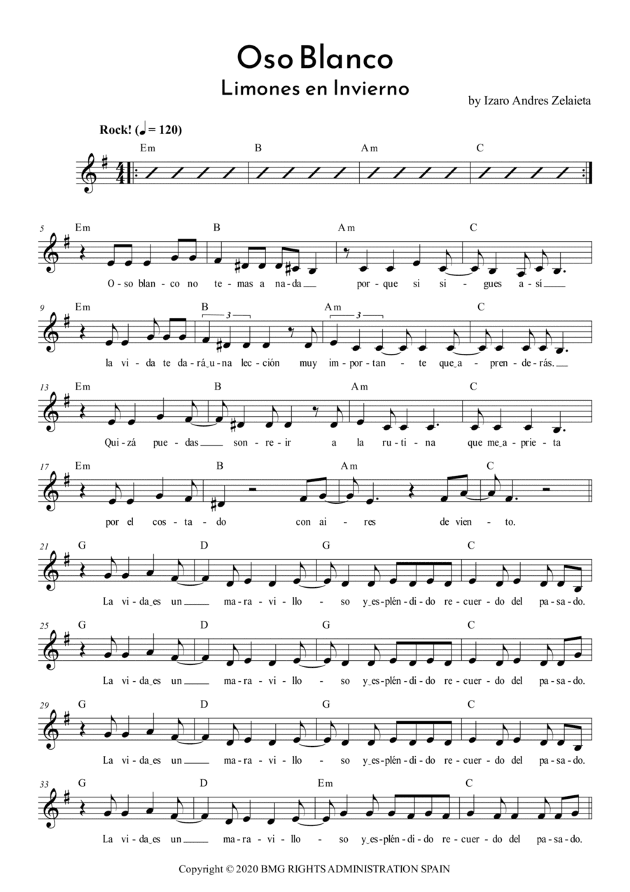 Oso Blanco (arr. Musikeo)
