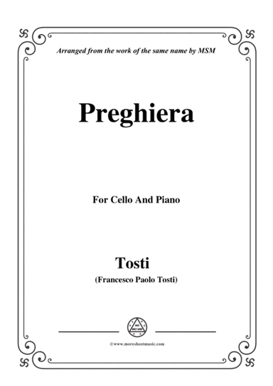 Tosti-Preghiera, for Cello and Piano (arr. MSM)
