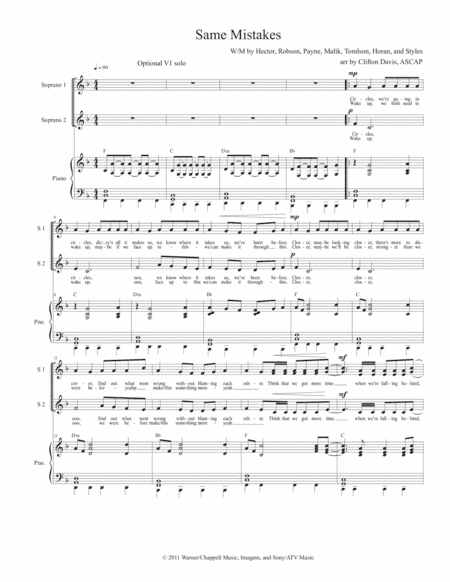 Same Mistakes (arr. Arr. Clifton Davis, ASCAP)