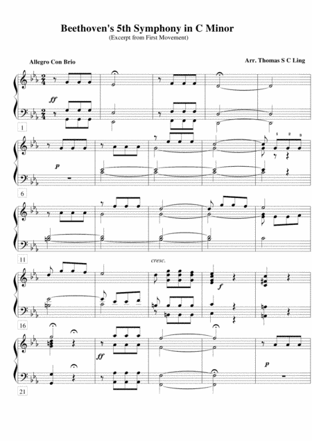 Beethoven's 5th (arr. Ling’s Link Publication)