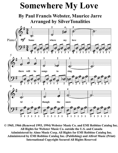 Somewhere, My Love (arr. SilverTonalities)