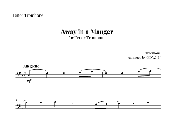 Away in a Manger (arr. G.D.V.S.L.J)