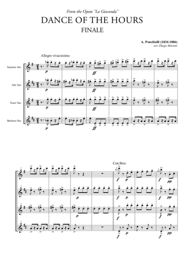 Finale from Dance of the Hours for Saxophone Quartet (arr. Diego Marani)