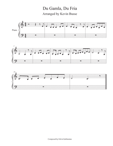 Du Gamla, Du Fria - Piano (arr. Kevin Busse)