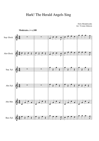 Hark The Herald Angels Sing - For Orff Ensemble (arr. Yvonne Johnson)