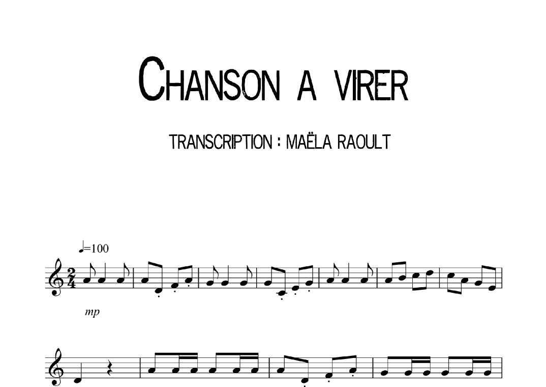 Chanson à virer (arr. Maëla Raoult)