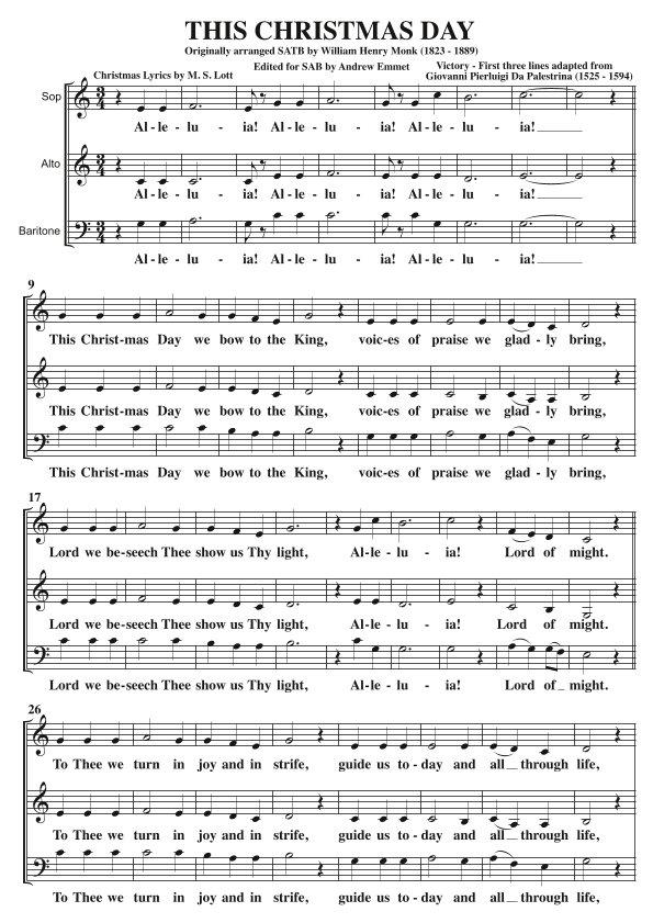 This Christmas Day A Cappella SAB (arr. Andrew Emmet)