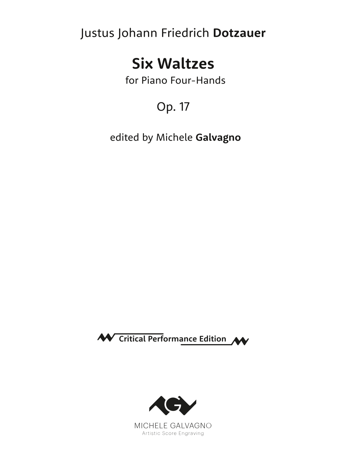Six Waltzes for piano four-hands, Op. 17 (arr. Michele Galvagno)