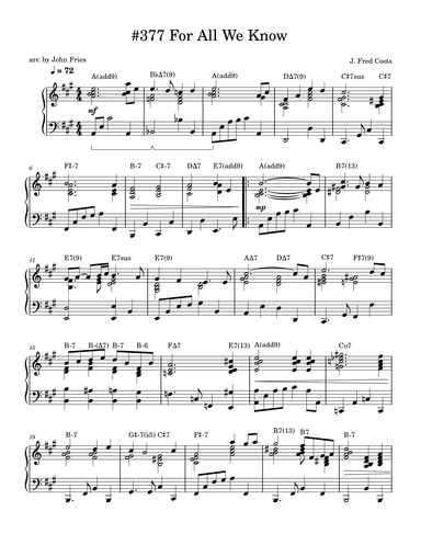 For All We Know (arr. John Fries)