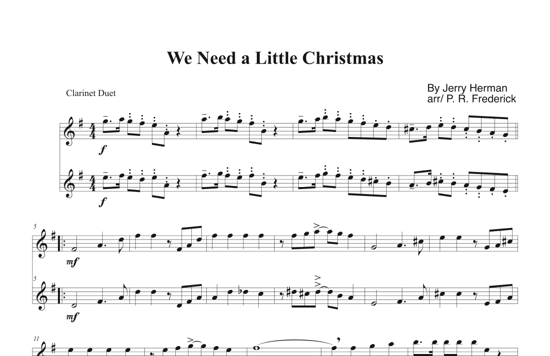 We Need A Little Christmas (arr. P. R. Frederick)
