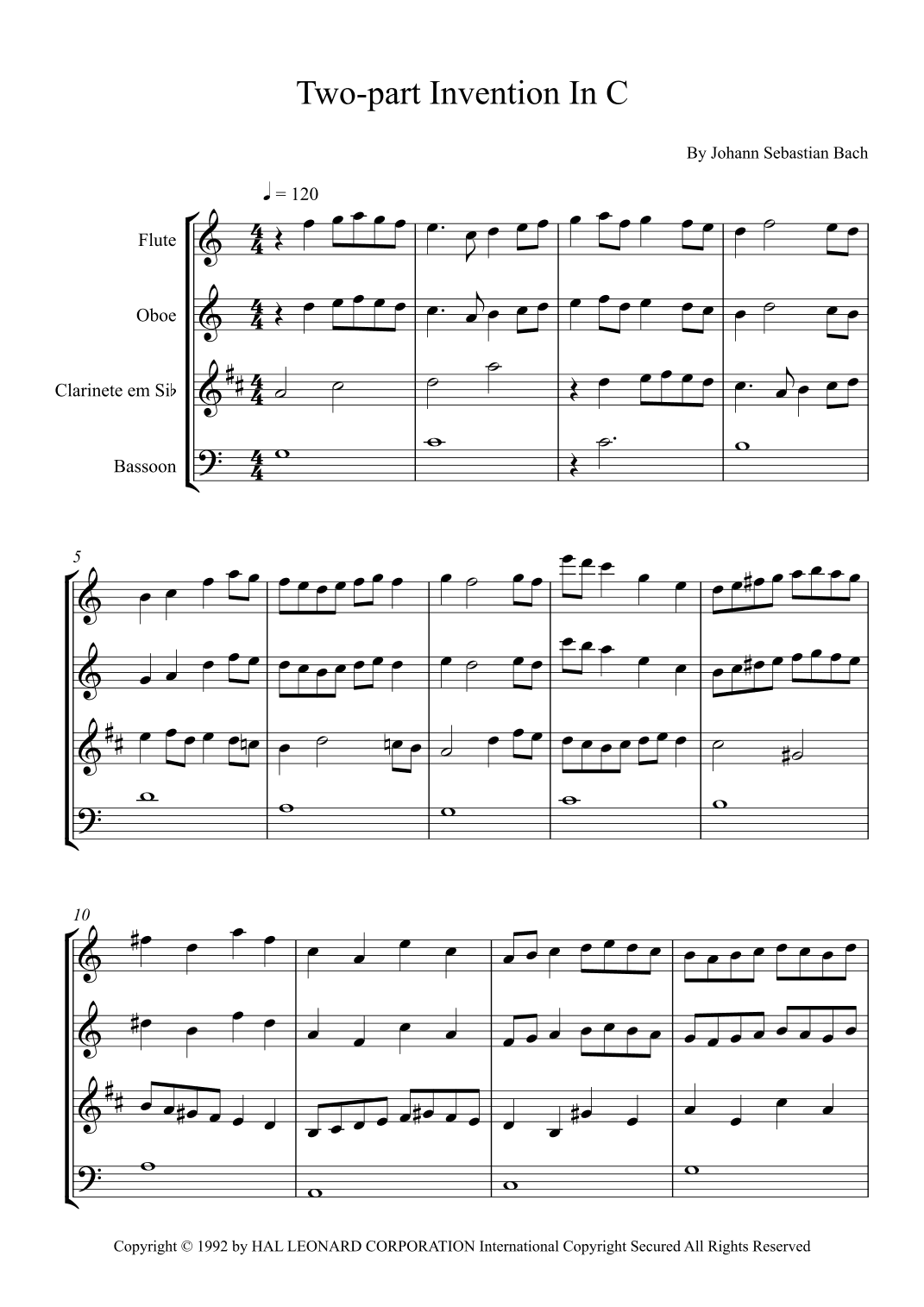 Two-part Invention In C (arr. Fernanda Moura)