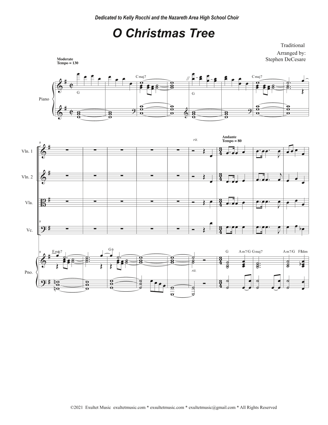 O Christmas Tree (String Quartet and Piano) (arr. Stephen DeCesare)