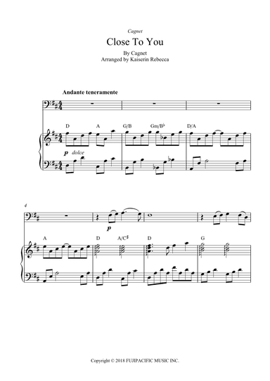 Close To You (arr. Kaiserin Rebecca)