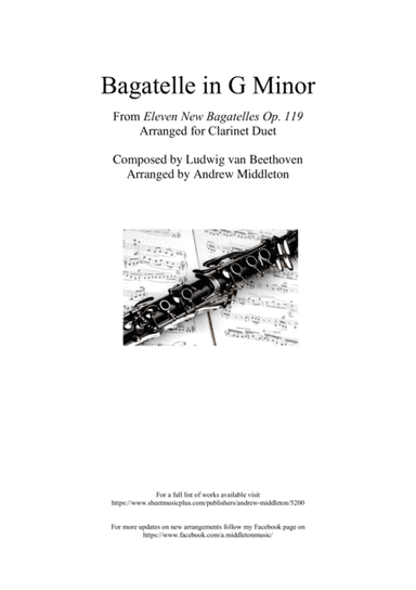 Bagatelle in G Minor arranged for Clarinet Duet (arr. Andrew Middleton)