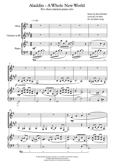 A Whole New World (from 'Aladdin') (arr. Edwin Sung)